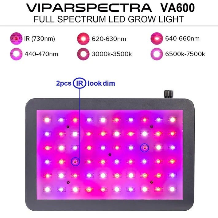 LED Grow light 132W LED power Purple Light VA600 Exotic